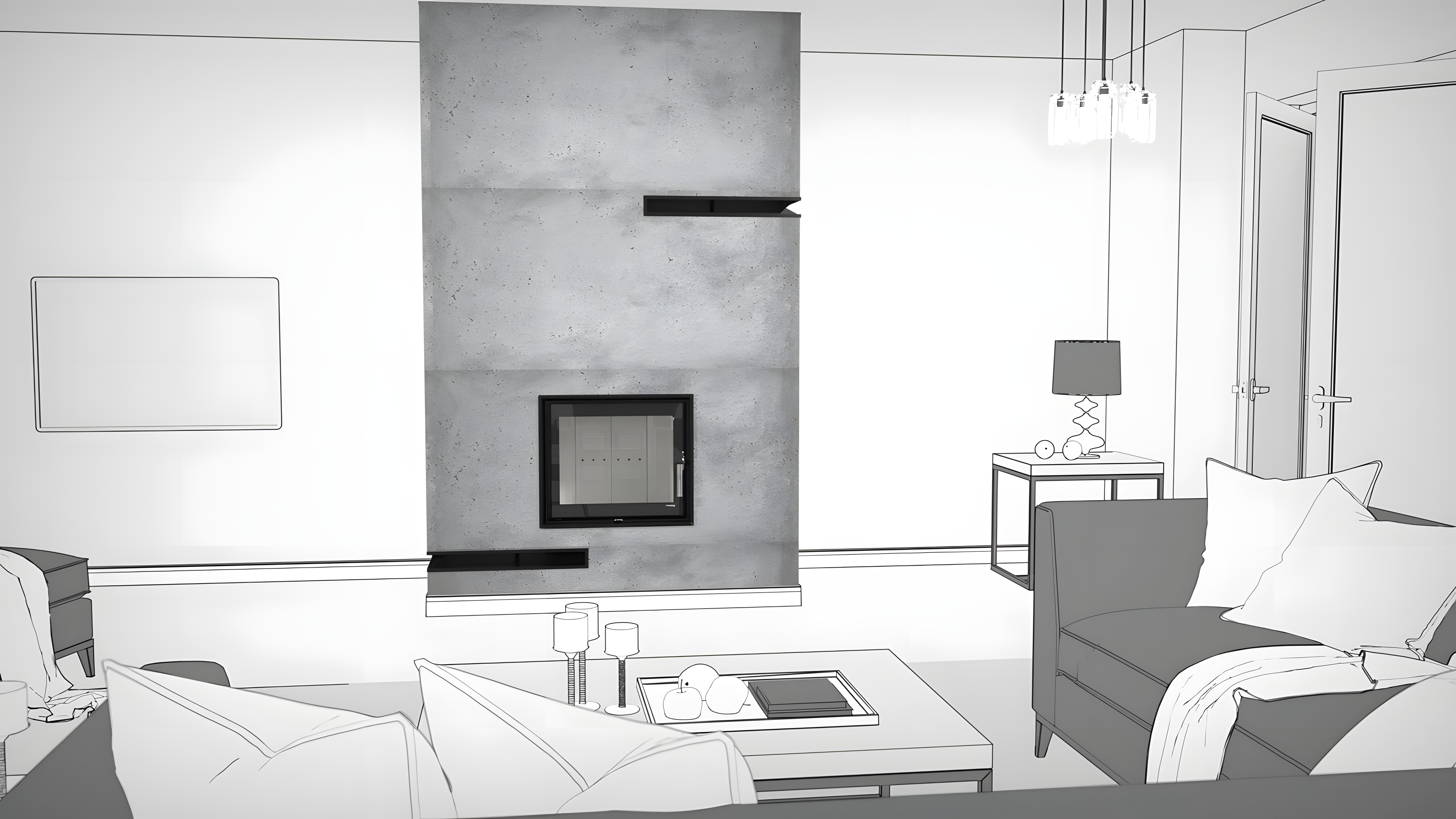 luft narożny kominkowy Defro Home w zabudowie kominka