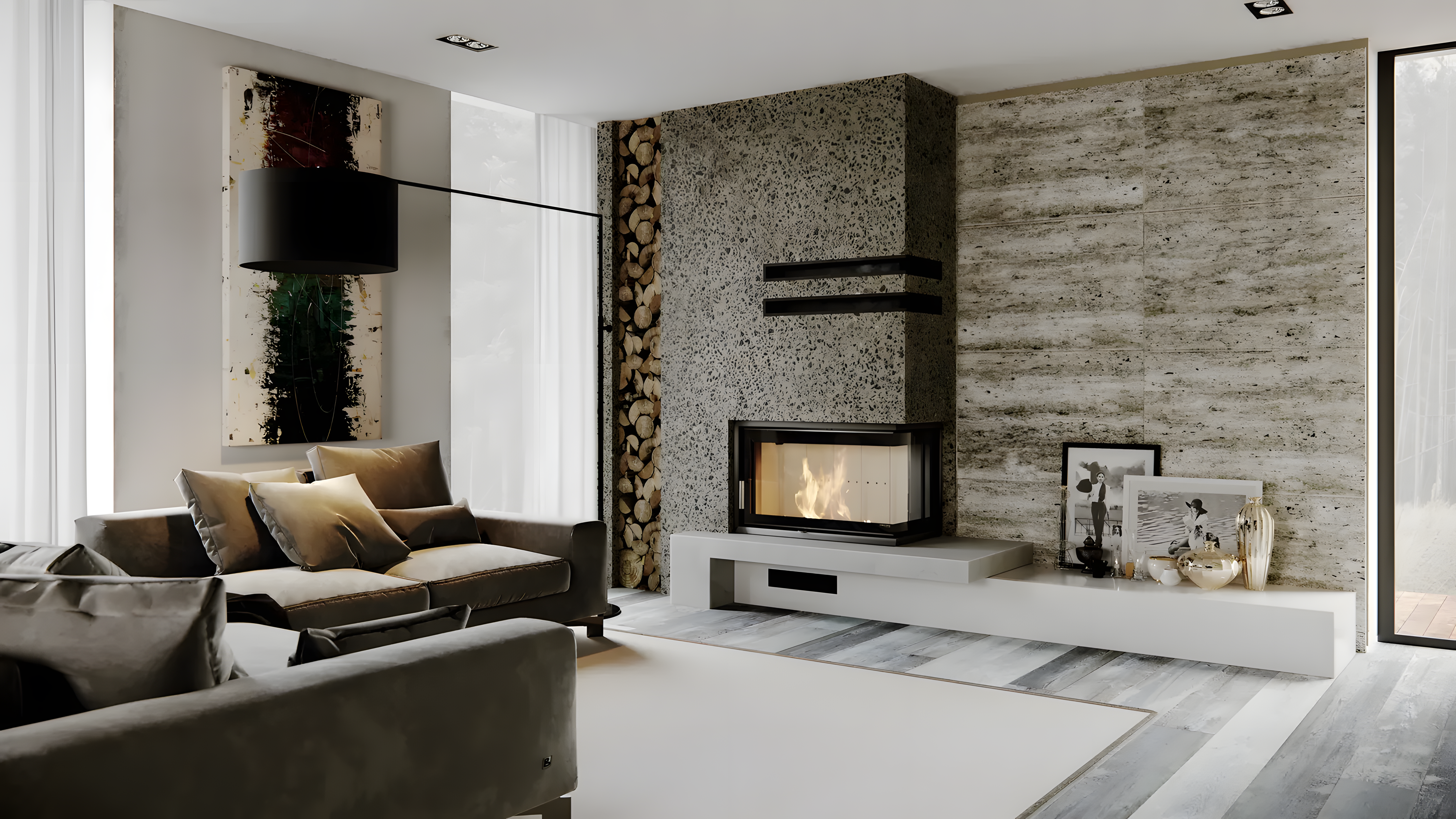 Wkład kominkowy Defro Home Intra M w klasycznej zabudowie